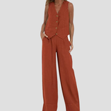 Daniela | Completo Gilet Bottonato & Pantalone Largo