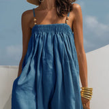 Nicole - Salopette in jeans a gamba larga