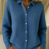 Olivia | Cardigan con colletto da camicia