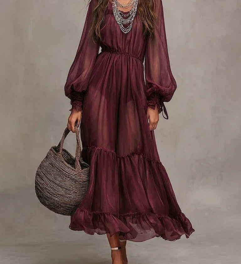 Naomi | Abito Midi Elegante con Collo a V
