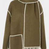 Pauline | Cappotto a Taglio Largo con Sciarpa a Frange Integrata