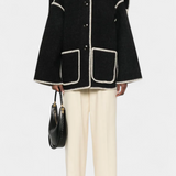 Pauline | Cappotto a Taglio Largo con Sciarpa a Frange Integrata
