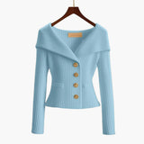 Gilet Corto A Costine Elegante per Donna – Maglione Buttoned Confortevole