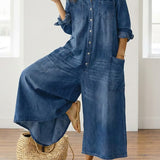 Rebecca - Salopette in denim di cotone