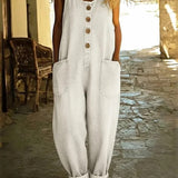 Carlotta - Salopette in denim con lavaggio vintage