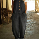 Carlotta - Salopette in denim con lavaggio vintage