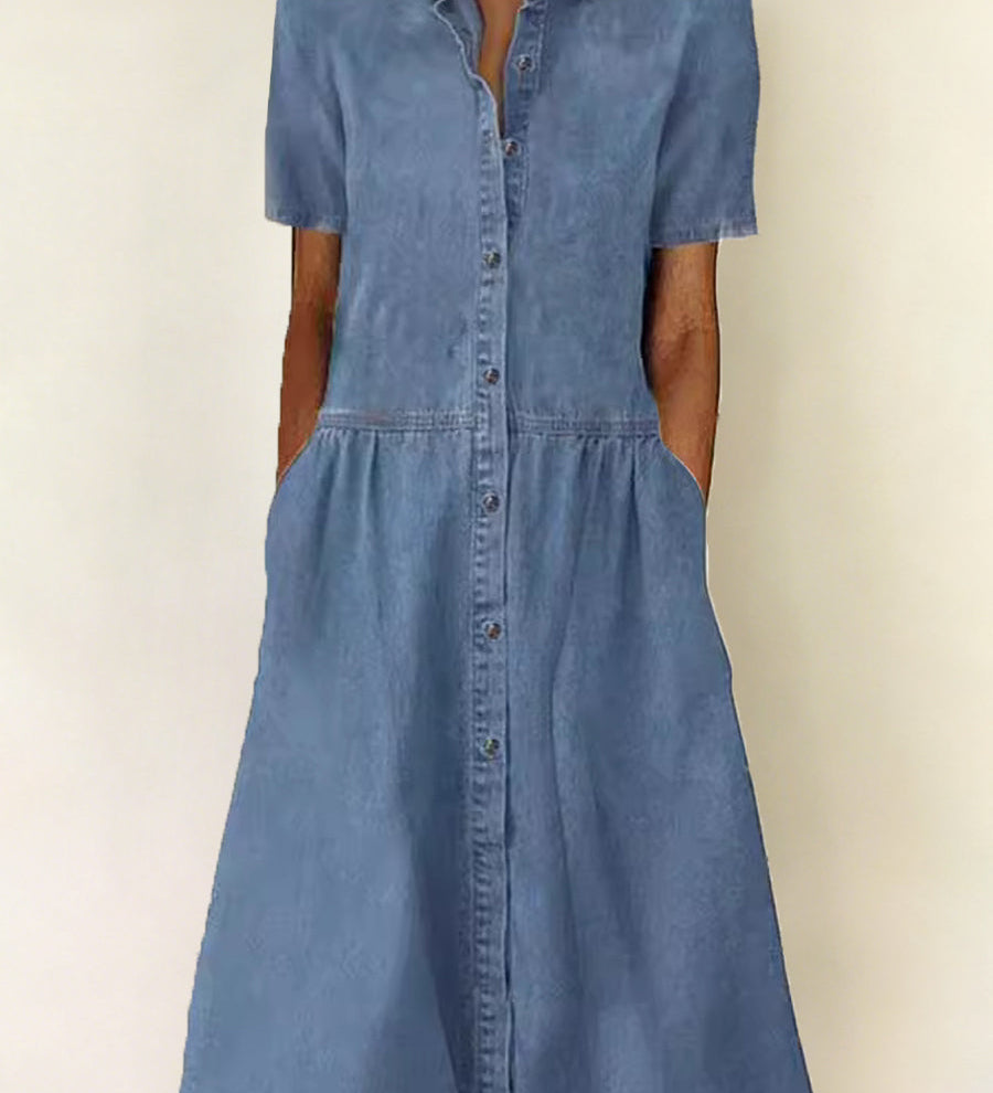 Claudia - Abito in jeans a maniche corte