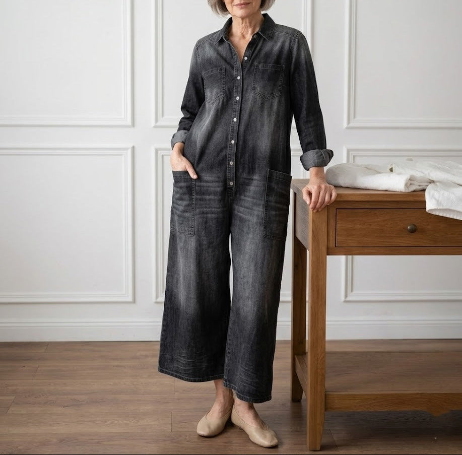 Rebecca - Salopette in denim di cotone