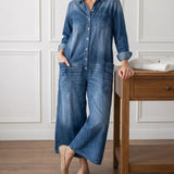 Rebecca - Salopette in denim di cotone